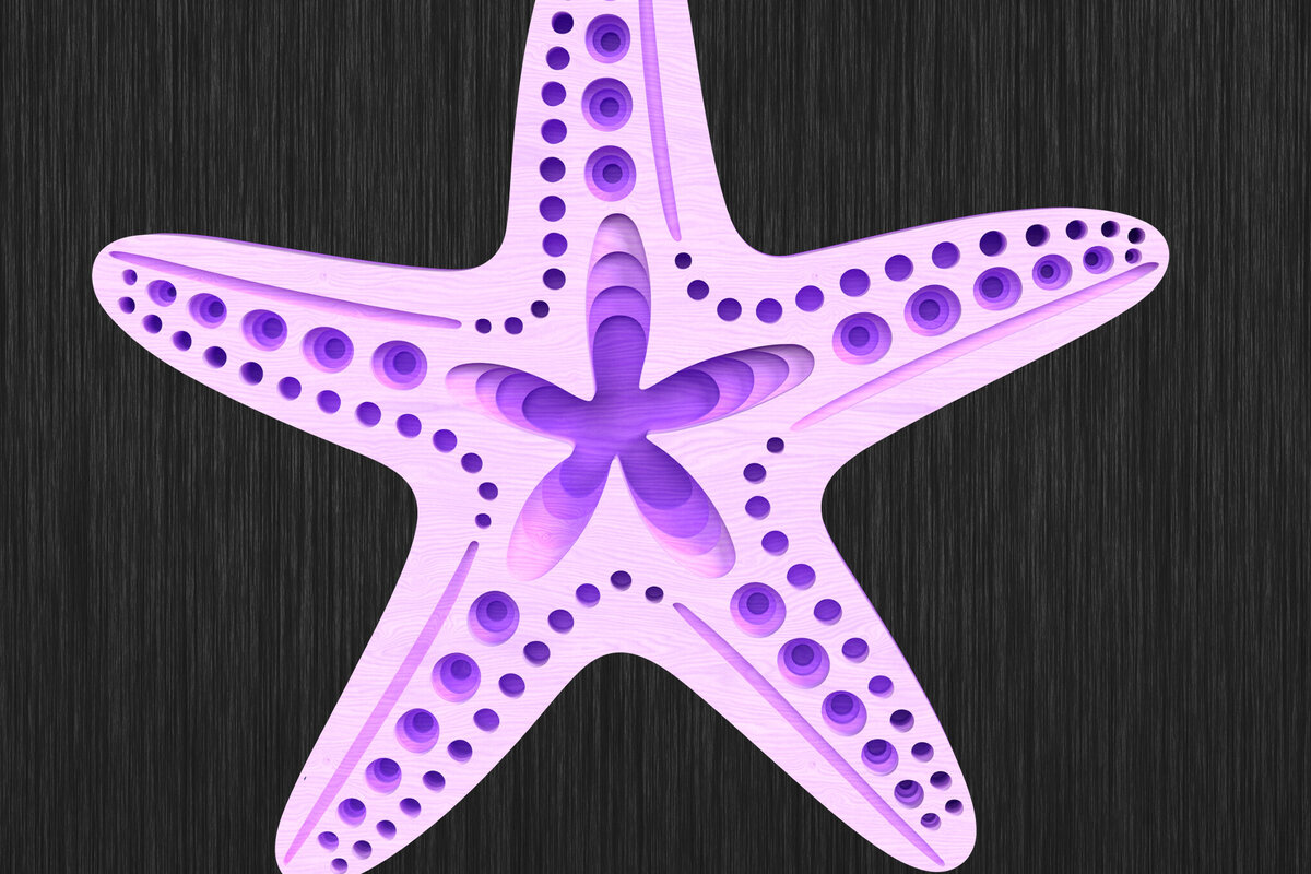 Intra απο ξύλο plywood 3mm-4mm πάχος – Αστερίας 3D Layered Δίασταση  20x20 cm INTRAFABR-119659621