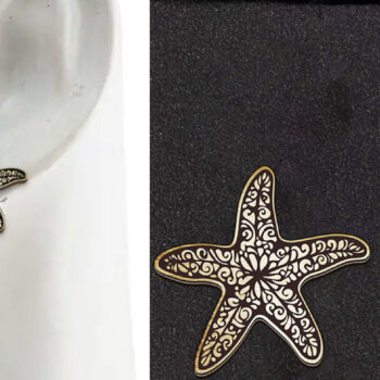 Intra απο ξύλο plywood 3mm-4mm πάχος – Σκουλαρίκια Αστερίας Stud Σκουλαρίκια. Δίασταση 5x5 cm INTRAFABR-121206953 - Image 1