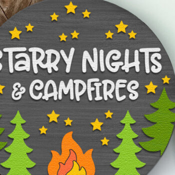 Intra απο ξύλο plywood 3mm-4mm πάχος – Starry Nights and Campfires Δίασταση  20x20 cm INTRAFABR-121360412 - Image 3