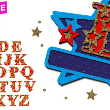Intra απο ξύλο plywood 3mm-4mm πάχος – Stars Alphabet 3D Δίασταση  20x20 cm INTRAFABR-69715085 - Image 1
