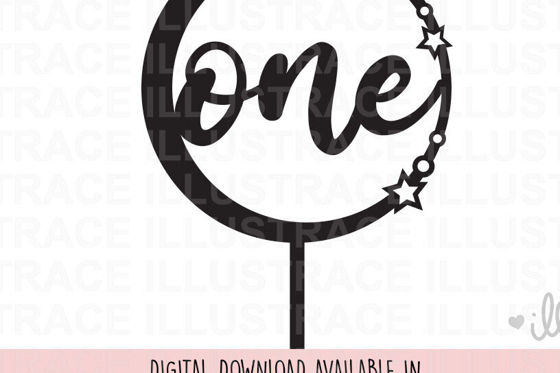 Intra απο ξύλο plywood 3mm-4mm πάχος – Stars and Moon Cake Topper Δίασταση  20x20 cm INTRAFABR-85822615