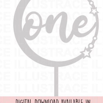 Intra απο ξύλο plywood 3mm-4mm πάχος – Stars and Moon Cake Topper Δίασταση  20x20 cm INTRAFABR-85822615 - Image 2