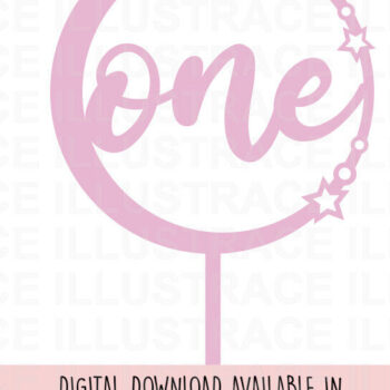 Intra απο ξύλο plywood 3mm-4mm πάχος – Stars and Moon Cake Topper Δίασταση  20x20 cm INTRAFABR-85822615 - Image 3