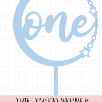 Intra απο ξύλο plywood 3mm-4mm πάχος – Stars and Moon Cake Topper Δίασταση  20x20 cm INTRAFABR-85822615 - Image 4