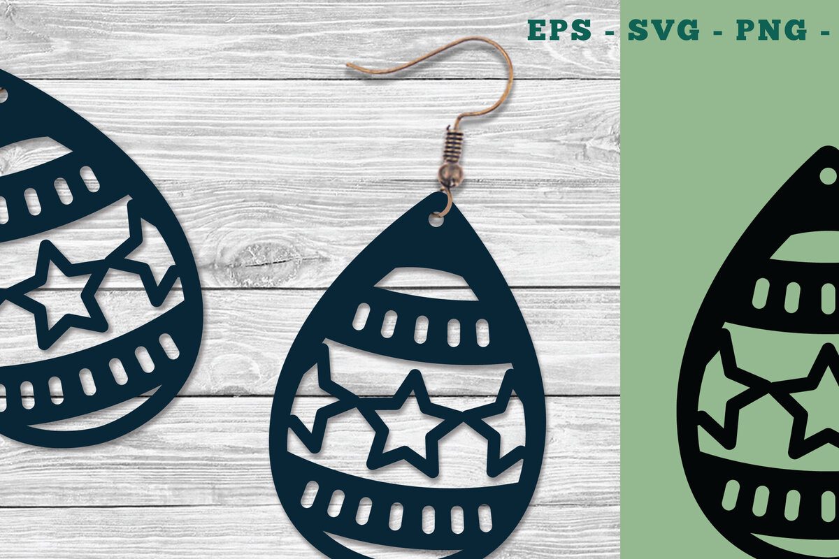 Intra απο ξύλο plywood 3mm-4mm πάχος – Stars Earrings Design 2 Δίασταση  5x5 cm INTRAFABR-111320175