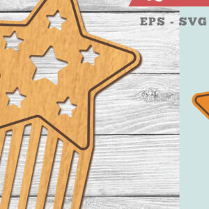 Intra απο ξύλο plywood 3mm-4mm πάχος – Stars Comb Δίασταση  20x20 cm INTRAFABR-104778589