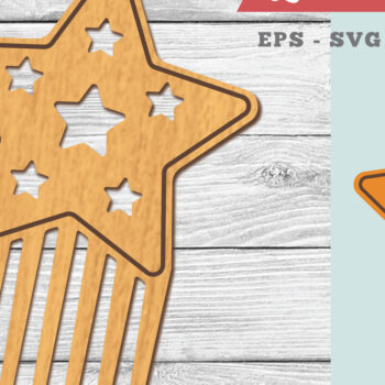 Intra απο ξύλο plywood 3mm-4mm πάχος – Stars Comb Δίασταση  20x20 cm INTRAFABR-104778589 - Image 1