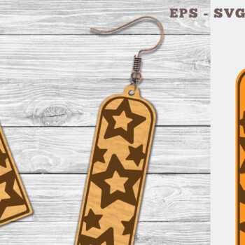 Intra απο ξύλο plywood 3mm-4mm πάχος – Σκουλαρίκια με μοτίβο με λέιζερ Δίασταση  5x5 cm INTRAFABR-103064961 - Image 1