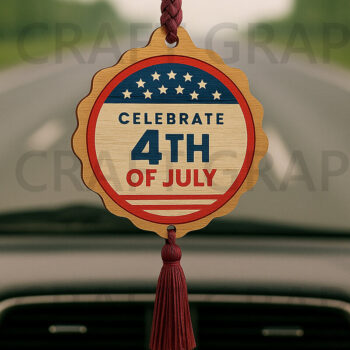 Intra απο ξύλο plywood 3mm-4mm πάχος – Σήμα Stars & Stripes 4 Ιουλίου Δίασταση  20x20 cm INTRAFABR-123889382 - Image 1