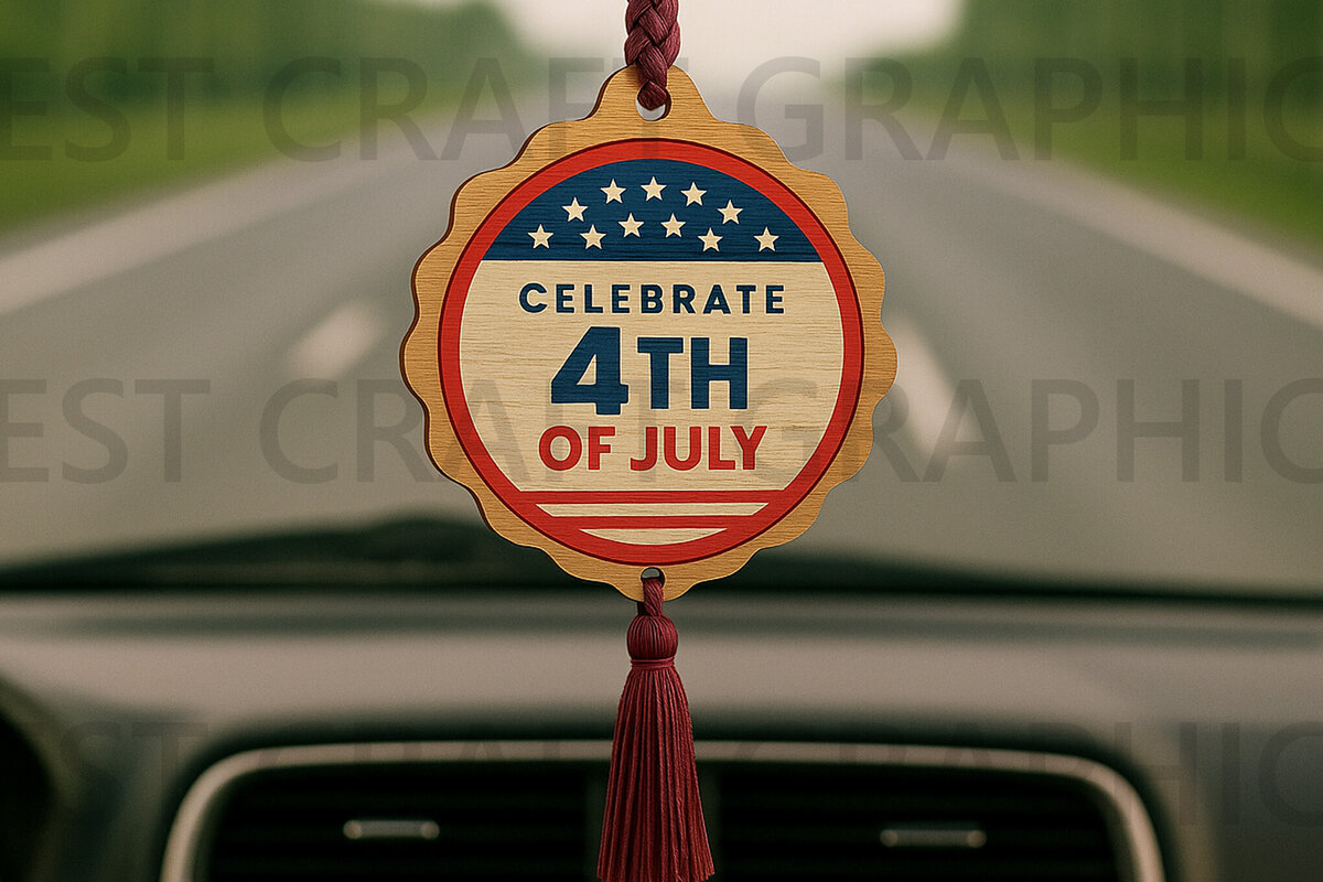 Intra απο ξύλο plywood 3mm-4mm πάχος – Σήμα Stars &amp; Stripes 4 Ιουλίου Δίασταση  20x20 cm INTRAFABR-123889382