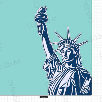 Intra απο ξύλο plywood 3mm-4mm πάχος – Άγαλμα της Ελευθερίας, Lady Liberty Δίασταση  20x20 cm INTRAFABR-100562407 - Image 3