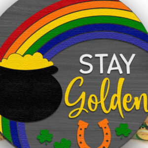 Intra απο ξύλο plywood 3mm-4mm πάχος – Stay Golden, St. Patty's Day Door Δίασταση  20x20 cm INTRAFABR-115527861