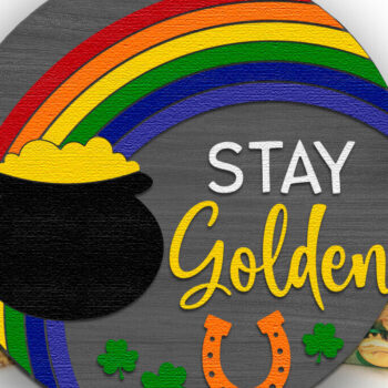 Intra απο ξύλο plywood 3mm-4mm πάχος – Stay Golden, St. Patty's Day Door Δίασταση  20x20 cm INTRAFABR-115527861 - Image 1