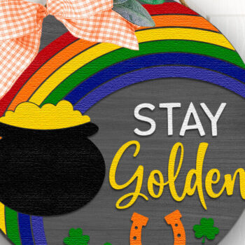 Intra απο ξύλο plywood 3mm-4mm πάχος – Stay Golden, St. Patty's Day Door Δίασταση  20x20 cm INTRAFABR-115527861 - Image 2