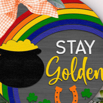 Intra απο ξύλο plywood 3mm-4mm πάχος – Stay Golden, St. Patty's Day Door Δίασταση  20x20 cm INTRAFABR-115527861 - Image 3