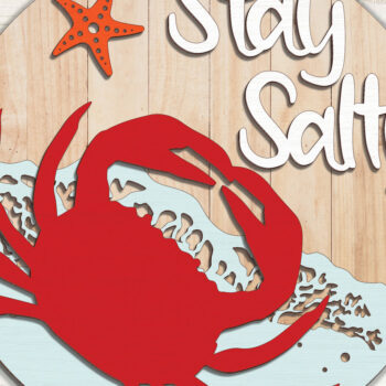 Intra απο ξύλο plywood 3mm-4mm πάχος – Stay Salty Crab Sign - Break Jhon Δίασταση  40x30 cm INTRAFABR-95127716 - Image 2