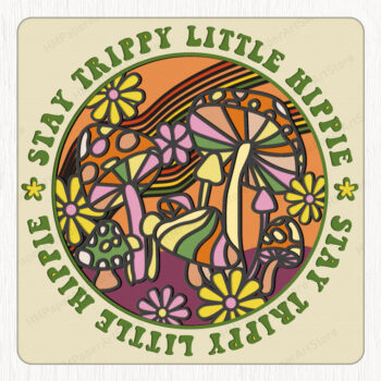 Intra απο ξύλο plywood 3mm-4mm πάχος – Χαρτί κουτιού Stay Trippie Little Hippie 3D Δίασταση 20x20 cm INTRAFABR-80368422 - Image 1