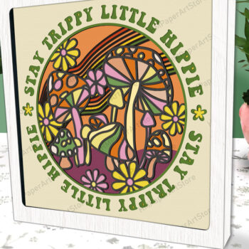 Intra απο ξύλο plywood 3mm-4mm πάχος – Χαρτί κουτιού Stay Trippie Little Hippie 3D Δίασταση 20x20 cm INTRAFABR-80368422 - Image 2