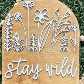 Intra απο ξύλο plywood 3mm-4mm πάχος – Stay Wild Boho Arch Decor Laser Δίασταση  20x20 cm INTRAFABR-44638756 - Image 1