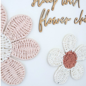 Intra απο ξύλο plywood 3mm-4mm πάχος – Λέξεις σεναρίου Stay Wild Flower Child Δίασταση  20x20 cm INTRAFABR-109862073