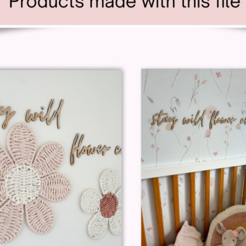 Intra απο ξύλο plywood 3mm-4mm πάχος – Λέξεις σεναρίου Stay Wild Flower Child Δίασταση  20x20 cm INTRAFABR-109862073 - Image 4