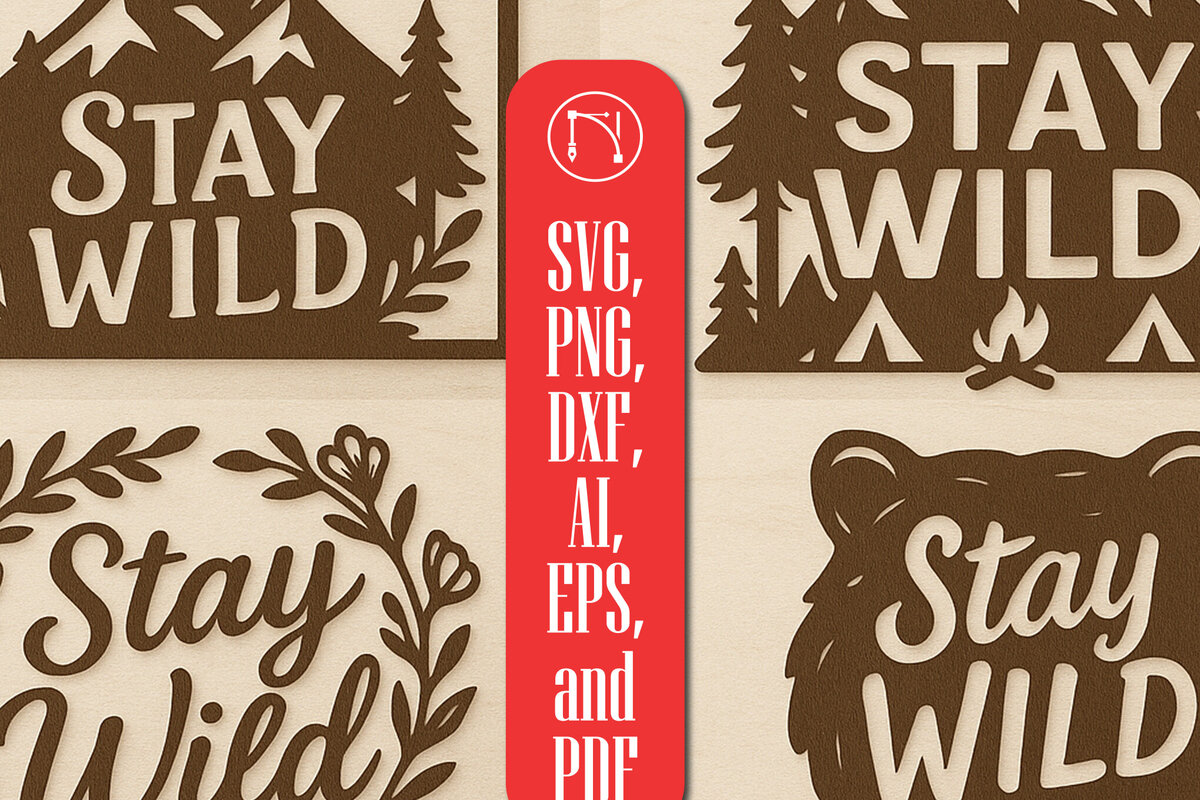 Intra απο ξύλο plywood 3mm-4mm πάχος – Πακέτο Stay Wild Δίασταση  20x20 cm INTRAFABR-122521777