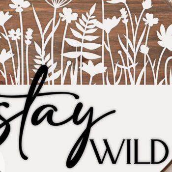 Intra απο ξύλο plywood 3mm-4mm πάχος – Stay Wild Round σημάδι Δίασταση  20x20 cm INTRAFABR-31922213 - Image 1