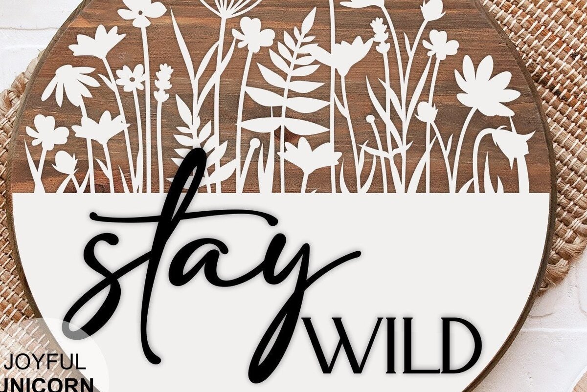 Intra απο ξύλο plywood 3mm-4mm πάχος – Stay Wild Round σημάδι Δίασταση  20x20 cm INTRAFABR-31922213