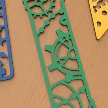 Intra απο ξύλο plywood 3mm-4mm πάχος – Σελιδοδείκτες Steampunk για Δίασταση  20x20 cm INTRAFABR-74476713 - Image 4