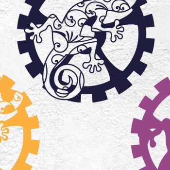 Intra απο ξύλο plywood 3mm-4mm πάχος – Steampunk Gecko on a Gear Δίασταση  20x20 cm INTRAFABR-34825455 - Image 2