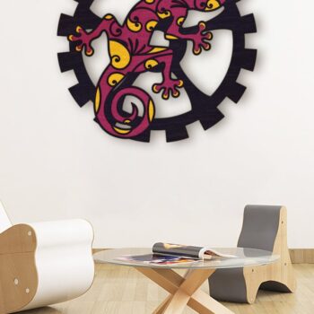 Intra απο ξύλο plywood 3mm-4mm πάχος – Steampunk Gecko on a Gear Δίασταση  20x20 cm INTRAFABR-34825455 - Image 3