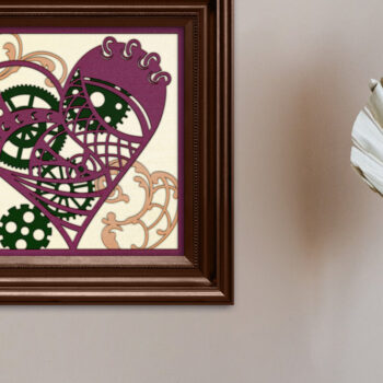 Intra απο ξύλο plywood 3mm-4mm πάχος – Steampunk Heart Δίασταση  20x20 cm INTRAFABR-25633874 - Image 2