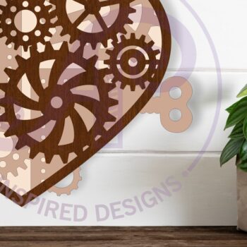 Intra απο ξύλο plywood 3mm-4mm πάχος – Steampunk Heart Layered Cut out Wall Art Δίασταση  40x30 cm INTRAFABR-108200578 - Image 1