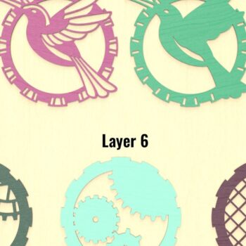 Intra απο ξύλο plywood 3mm-4mm πάχος – Steampunk Hummingbird Δίασταση  20x20 cm INTRAFABR-75596485 - Image 2