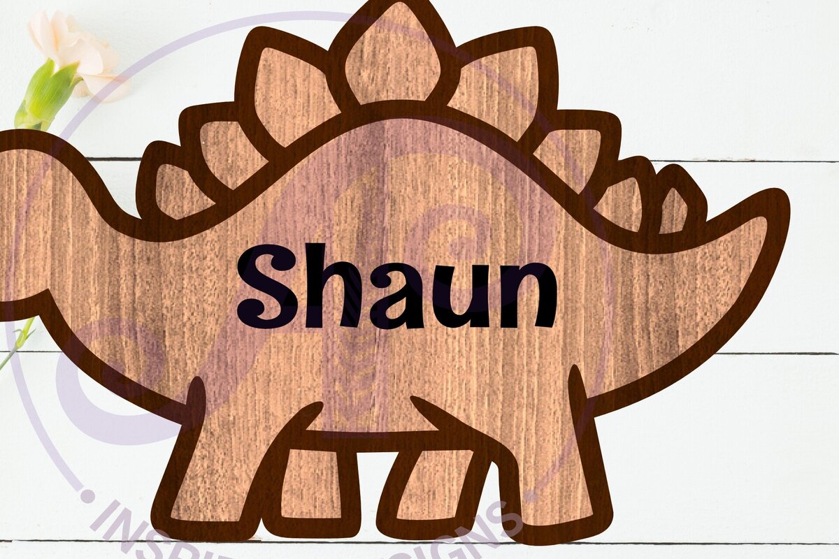 Intra απο ξύλο plywood 3mm-4mm πάχος – Σήμα στρώματος περιγράμματος δεινοσαύρου Stegosaurus Δίασταση  20x20 cm INTRAFABR-110796654