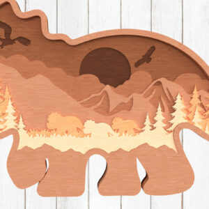 Intra απο ξύλο plywood 3mm-4mm πάχος – Stegosaurus Forest Scene Δίασταση  20x20 cm INTRAFABR-119557602