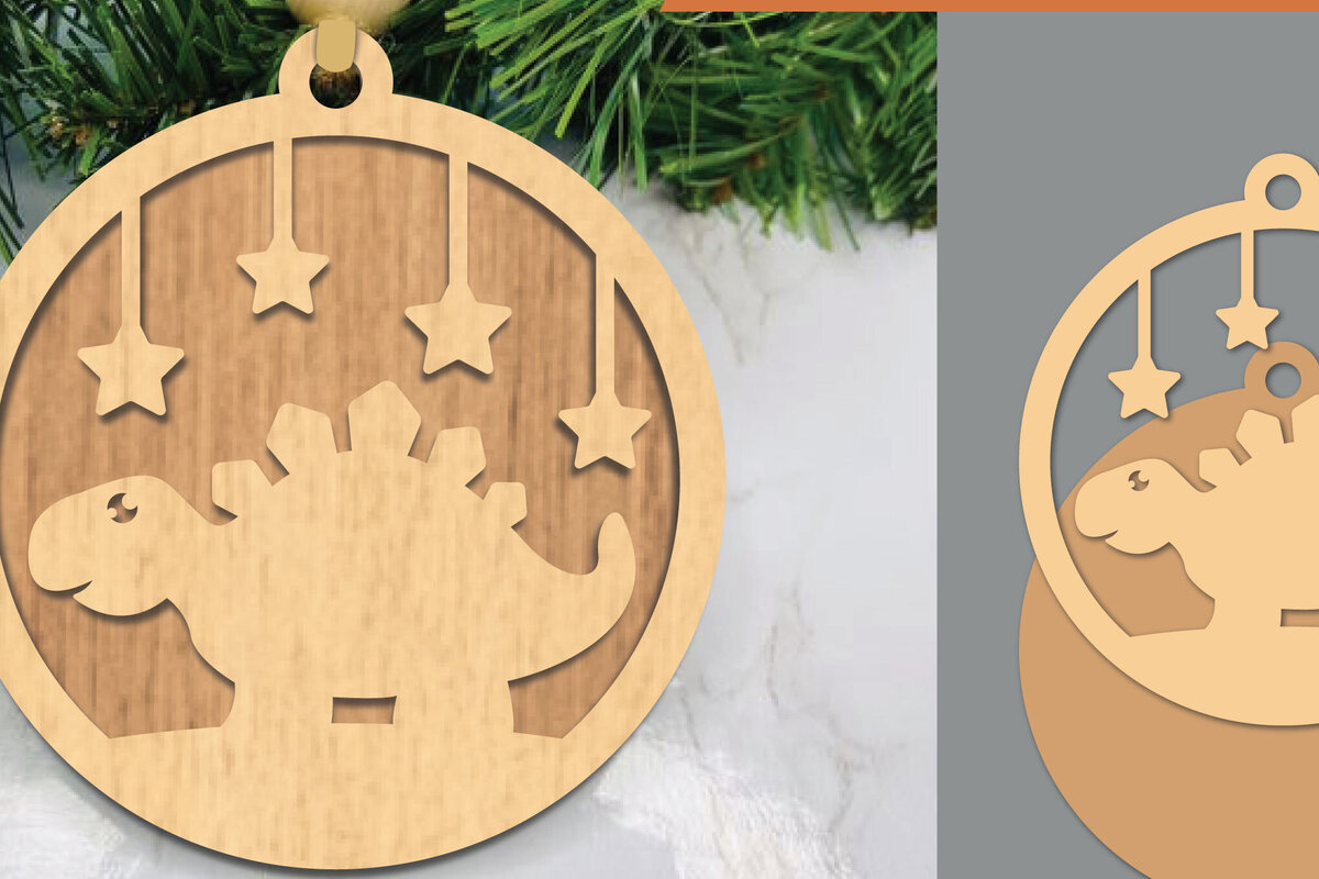 Intra απο ξύλο plywood 3mm-4mm πάχος – Στολίδι Stegosaurus 2 Δίασταση  20x20 cm INTRAFABR-106021259