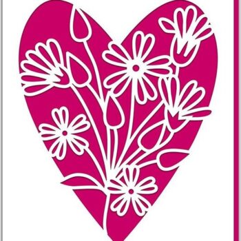 Intra απο ξύλο plywood 3mm-4mm πάχος – Αρχείο κομμένου κάρτας Stellaria Flower Heart Δίασταση 20x20 cm INTRAFABR-36042735 - Image 1