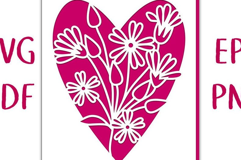 Intra απο ξύλο plywood 3mm-4mm πάχος – Αρχείο κομμένου κάρτας Stellaria Flower Heart Δίασταση  20x20 cm INTRAFABR-36042735