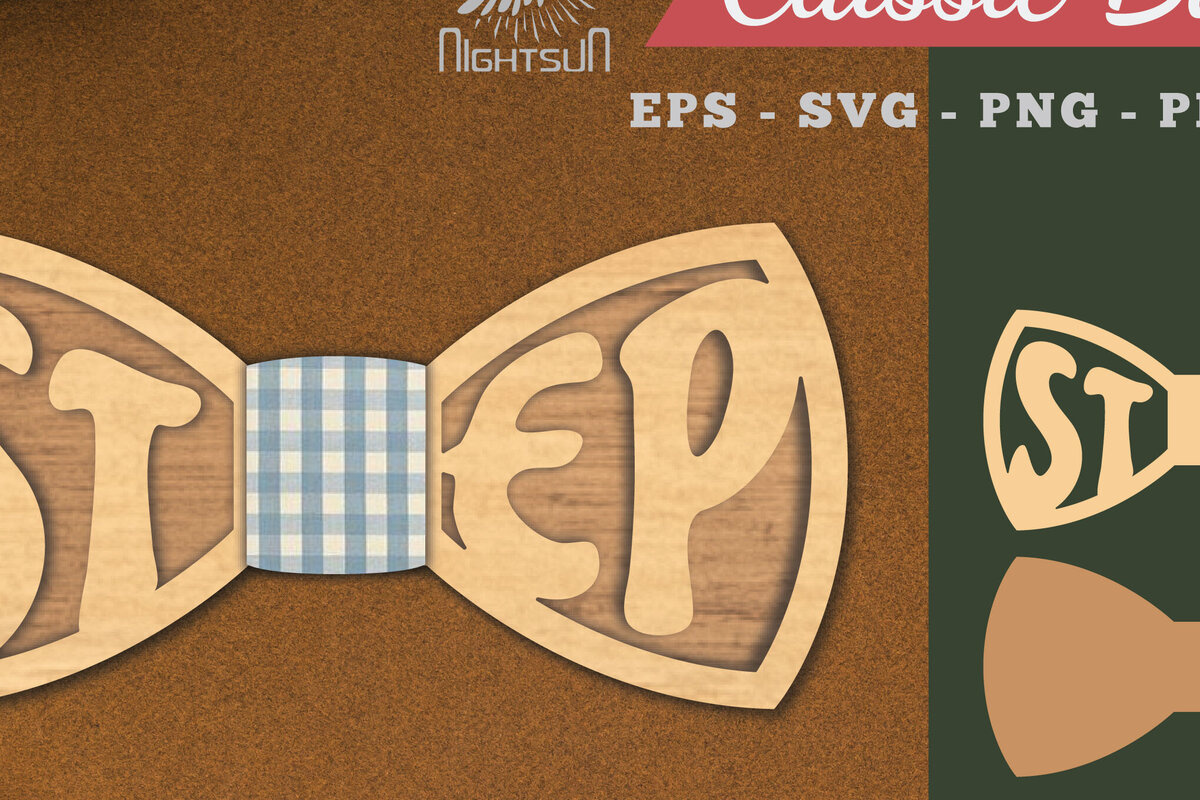 Intra απο ξύλο plywood 3mm-4mm πάχος – Step Bowtie Δίασταση  20x20 cm INTRAFABR-112130749