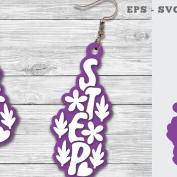 Intra απο ξύλο plywood 3mm-4mm πάχος – Step Lasercut σκουλαρίκια Δίασταση  5x5 cm INTRAFABR-111698116 - Image 1