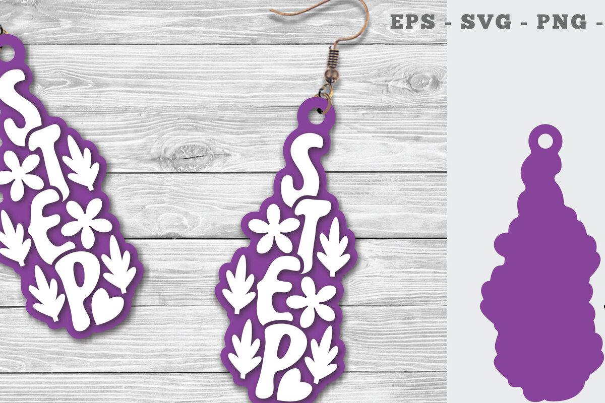 Intra απο ξύλο plywood 3mm-4mm πάχος – Step Lasercut σκουλαρίκια Δίασταση  5x5 cm INTRAFABR-111698116