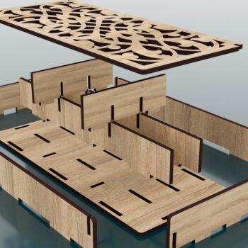 Intra απο ξύλο plywood 3mm-4mm πάχος – Storage Box Αρχεία Cut Laser Δίασταση  20x20 cm INTRAFABR-53721174 - Image 3