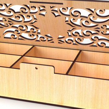 Intra απο ξύλο plywood 3mm-4mm πάχος – Πρότυπο Storage Box Αρχεία Cut Laser Δίασταση  20x20 cm INTRAFABR-81911102 - Image 2