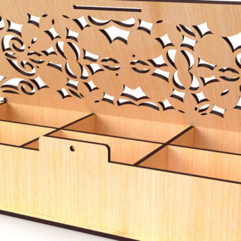 Intra απο ξύλο plywood 3mm-4mm πάχος – Πρότυπο Storage Box Αρχεία Cut Laser Δίασταση  20x20 cm INTRAFABR-81911116 - Image 2