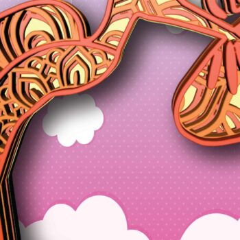 Intra απο ξύλο plywood 3mm-4mm πάχος – Πελαργός και μωρό , 4 στρώσεις Δίασταση 20x20 cm INTRAFABR-29863053 - Image 1