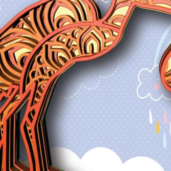 Intra απο ξύλο plywood 3mm-4mm πάχος – Πελαργός και μωρό , 4 στρώσεις Δίασταση 20x20 cm INTRAFABR-29863053 - Image 3