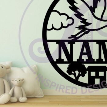 Intra απο ξύλο plywood 3mm-4mm πάχος – Πινακίδα ονόματος Stork New Baby Δίασταση  20x20 cm INTRAFABR-106492387 - Image 2