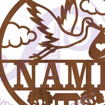 Intra απο ξύλο plywood 3mm-4mm πάχος – Πινακίδα ονόματος Stork New Baby Δίασταση  20x20 cm INTRAFABR-106492387 - Image 4