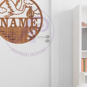 Intra απο ξύλο plywood 3mm-4mm πάχος – Στατιστικά νεογέννητου μωρού πελαργού, πλάκα γέννησης Δίασταση  20x20 cm INTRAFABR-112651278 - Image 3